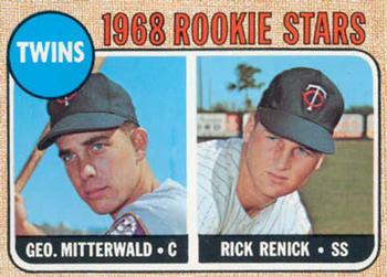 1968 Topps #301 Twins 1968 Rookie Stars (George Mitterwald / Rick Renick) Front