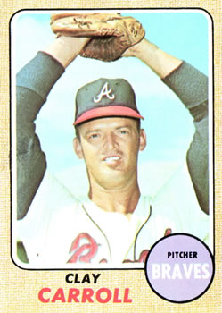 1968 Topps #412 Clay Carroll Front