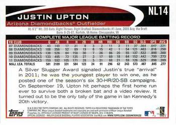 2012 Topps National League All-Stars #NL14 Justin Upton Back