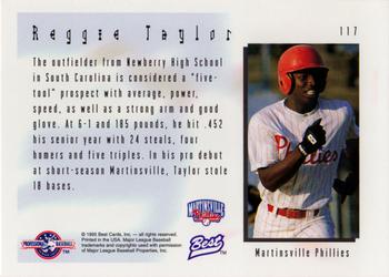 1995 Best #117 Reggie Taylor Back