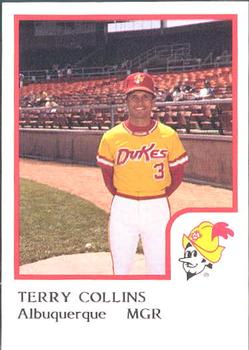 1986 ProCards Albuquerque Dukes #3 Terry Collins Front