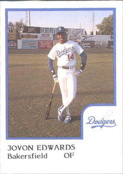 1986 ProCards Bakersfield Dodgers #NNO Jovon Edwards Front