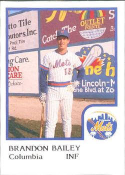 1986 ProCards Columbia Mets #4 Brandon Bailey Front