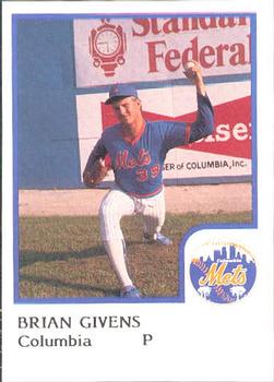 1986 ProCards Columbia Mets #11 Brian Givens Front