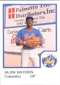 1986 ProCards Columbia Mets #12 Alan Hayden Front