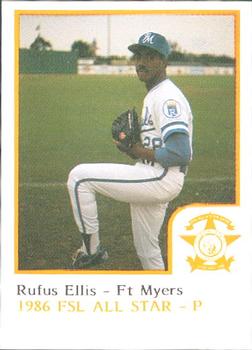 1986 ProCards Florida State League All-Stars #12 Rufus Ellis Front