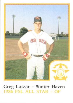 1986 ProCards Florida State League All-Stars #33 Greg Lotzar Front
