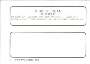 1986 ProCards Florida State League All-Stars #36 Chris Morgan Back