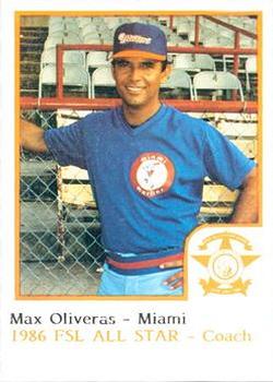 1986 ProCards Florida State League All-Stars #37 Max Oliveras Front