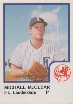 1986 ProCards Ft. Lauderdale Yankees #NNO Michael McClear Front