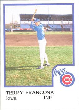 1986 ProCards Iowa Cubs #11 Terry Francona Front