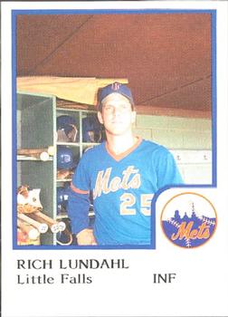 1986 ProCards Little Falls Mets #NNO Rich Lundahl Front