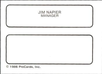1986 ProCards Maine Guides #NNO Jim Napier Back