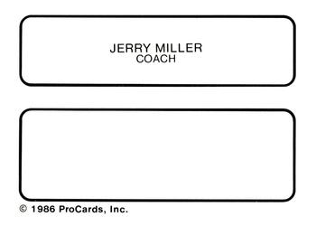 1986 ProCards Miami Marlins #17 Jerry Miller Back