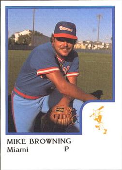 1986 ProCards Miami Marlins #3 Mike Browning Front