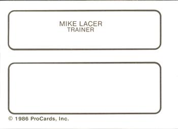 1986 ProCards Pittsfield Cubs #12 Mike Lacer Back