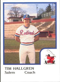 1986 ProCards Salem Red Birds #11 Tim Hallgren Front