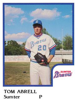 1986 ProCards Sumter Braves #1 Tom Abrell Front