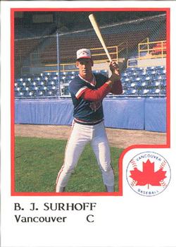 1986 ProCards Vancouver Canadians #24 B.J. Surhoff Front