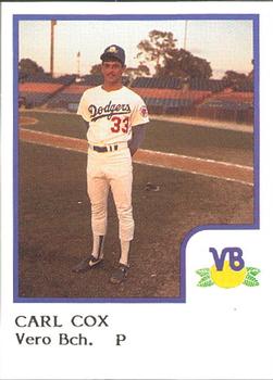 1986 ProCards Vero Beach Dodgers #4 Carl Cox Front