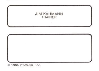 1986 ProCards West Palm Beach Expos #22 Jim Kahmann Back