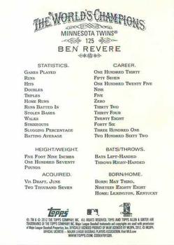 2012 Topps Allen & Ginter #125 Ben Revere Back