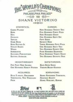 2012 Topps Allen & Ginter #160 Shane Victorino Back