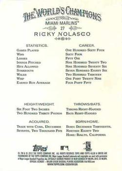 2012 Topps Allen & Ginter #27 Ricky Nolasco Back