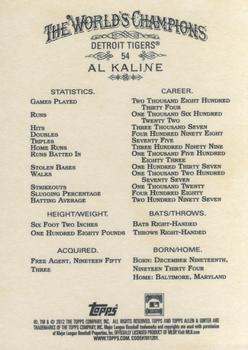 2012 Topps Allen & Ginter #54 Al Kaline Back