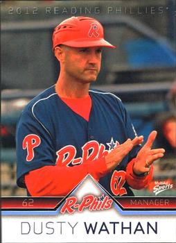 2012 MultiAd Reading Phillies #26 Dusty Wathan Front