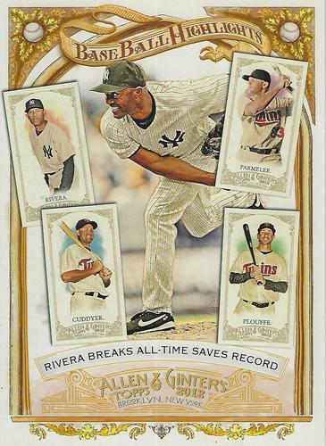 2012 Topps Allen & Ginter - Baseball Highlights Cabinets #BH-4 Mariano Rivera / Trevor Plouffe / Michael Cuddyer / Chris Parmelee Front