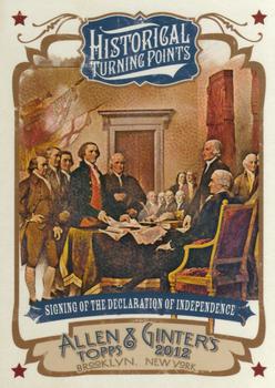 2012 Topps Allen & Ginter - Historical Turning Points #HTP1 Signing of Declaration of Independence Front