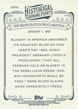 2012 Topps Allen & Ginter - Historical Turning Points #HTP14 The Emancipation Proclamation Back