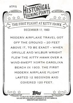 2012 Topps Allen & Ginter - Historical Turning Points #HTP15 The First Flight at Kitty Hawk Back
