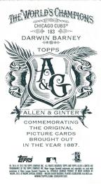 2012 Topps Allen & Ginter - Mini A & G Back #183 Darwin Barney Back