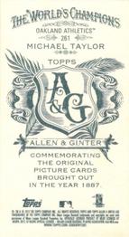 2012 Topps Allen & Ginter - Mini A & G Back #261 Michael Taylor Back