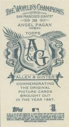 2012 Topps Allen & Ginter - Mini A & G Back #268 Angel Pagan Back