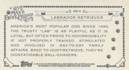 2012 Topps Allen & Ginter - Mini Man's Best Friend #MBF-8 Labrador Retriever Back