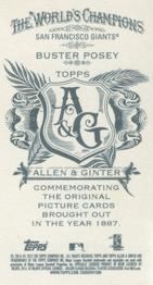 2012 Topps Allen & Ginter - Mini No Card Number #NNO Buster Posey Back