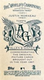 2012 Topps Allen & Ginter - Mini No Card Number #NNO Justin Morneau Back
