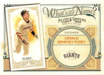 2012 Topps Allen & Ginter - What's in a Name? #WIN59 Buster Posey Front
