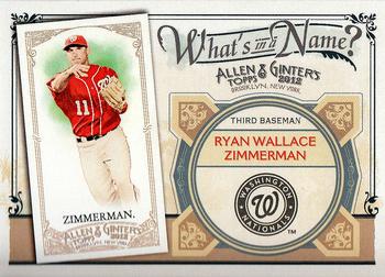 2012 Topps Allen & Ginter - What's in a Name? #WIN73 Ryan Zimmerman Front