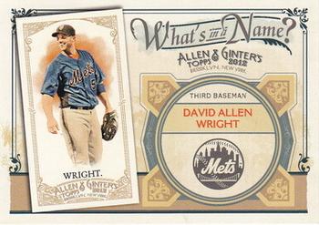2012 Topps Allen & Ginter - What's in a Name? #WIN19 David Wright Front