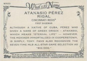 2012 Topps Allen & Ginter - What's in a Name? #WIN33 Tony Perez Back