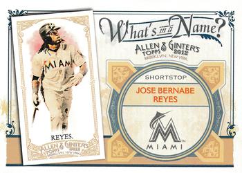 2012 Topps Allen & Ginter - What's in a Name? #WIN78 Jose Reyes Front
