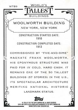 2012 Topps Allen & Ginter - World's Tallest Buildings #WTB9 Woolworth Building Back