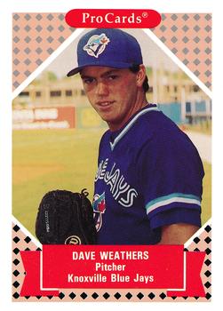 1991-92 ProCards Tomorrow's Heroes #167 Dave Weathers Front