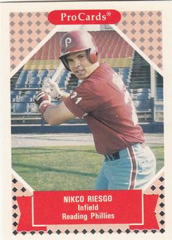 1991-92 ProCards Tomorrow's Heroes #298 Nikco Riesgo Front