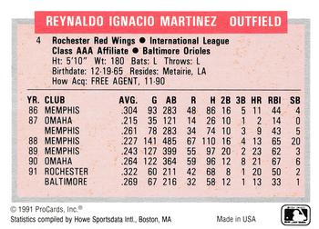 1991-92 ProCards Tomorrow's Heroes #4 Chito Martinez Back