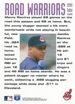 1996 Fleer - Road Warriors #6 Manny Ramirez Back